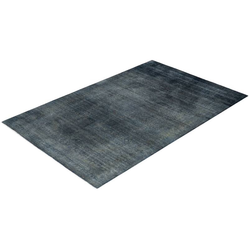 Fine Vibrance One-of-a-Kind Hand-Knotted Area Rug - Gray, 6' 3" x 9' 5" - 6' 3" x 9' 5"