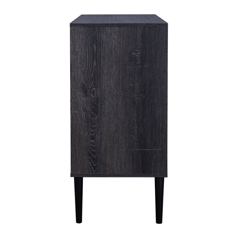 Ethan 2 Fluted Glass Door Compact Sideboard Buffet with Shelves
