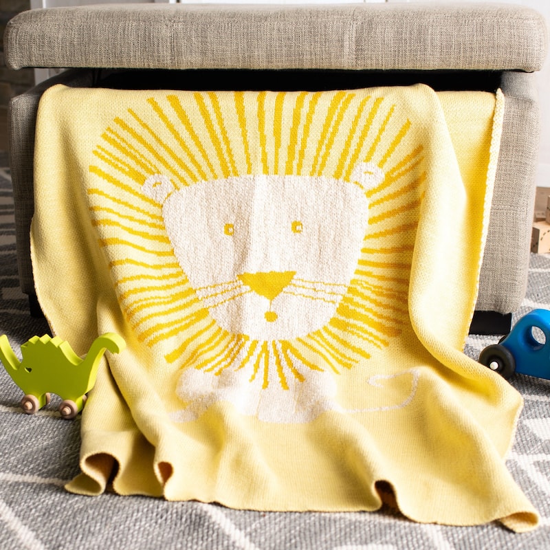 SAFAVIEH Dandy Lion Baby Throw Blanket - 32" x 40" - 32" x 40" - Yellow