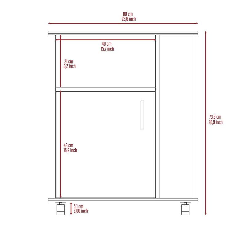 Spacious Kitchen Cart - Pantry Storage with Wheels - Black Wengue Finish