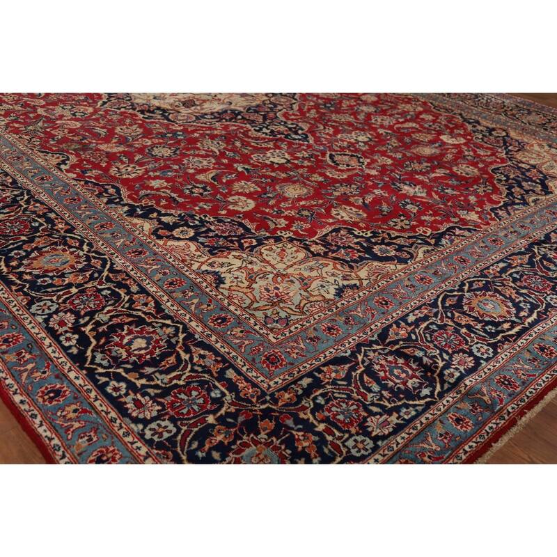 Traditional Kashmar Vintage Persian Area Rug Hand-Knotted Wool Carpet - 9'6" x 12'11"