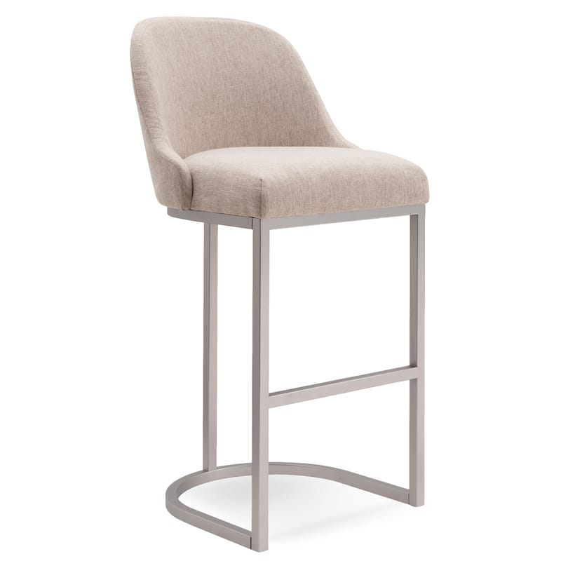 Leick Home 10133PW/OL Barrelback Bar Stool with Metal Base Set of 2