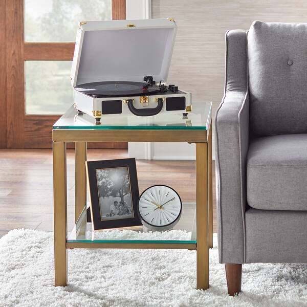 slide 1 of 5, Simple Living Manhattan End Table Gold - Glass