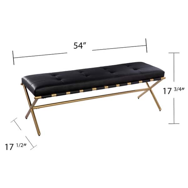 Cassatt Contemporary Black Fabric Bench