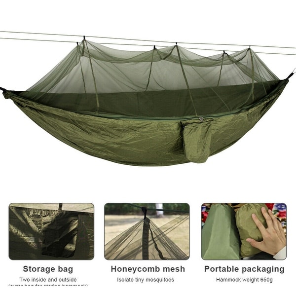 New Double Outdoor Person Travel Camping Hanging Hammock Bed Wi Mosquito Net Set 