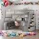 preview thumbnail 27 of 37, Twin Size Loft Bed With 7 Drawers,2 Shelves and Desk for Home