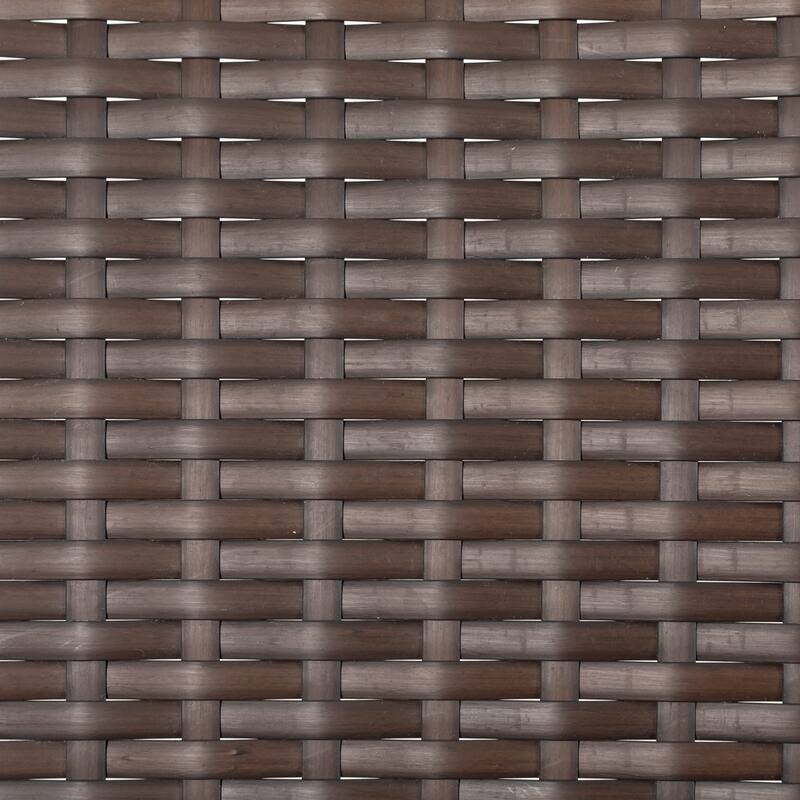 5PCS Patio Wicker Dining Set with Faux Wood Tabletop and Umbrella Hole