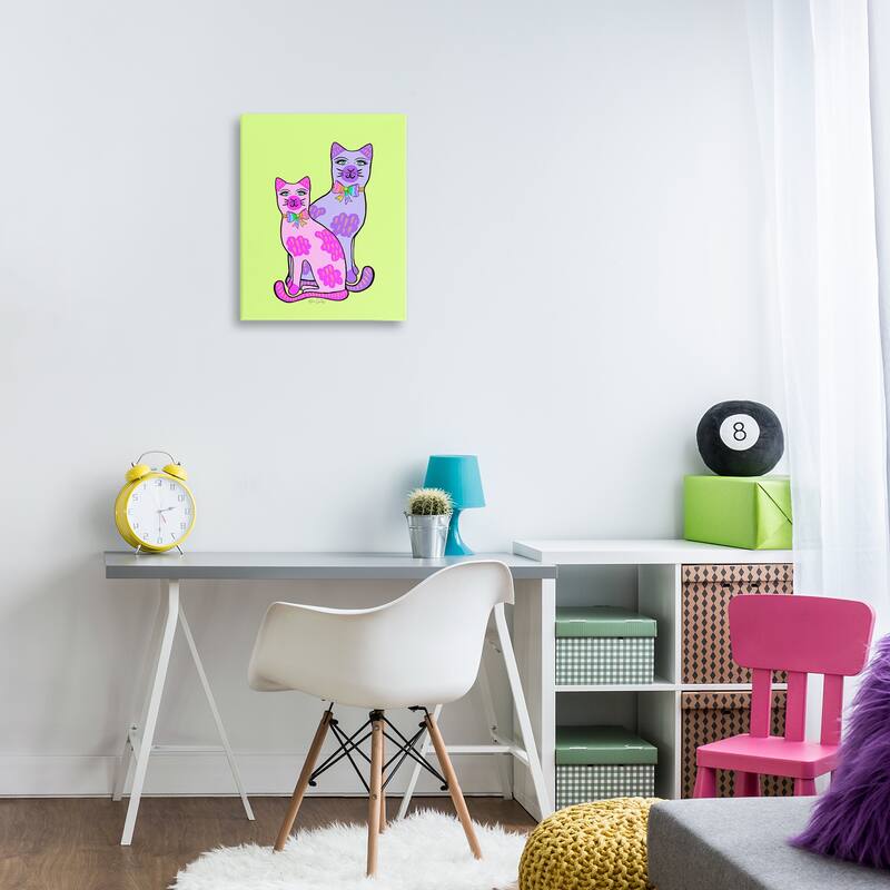 Stupell Funky Bright Cats Canvas Wall Art Design By Katie Conley