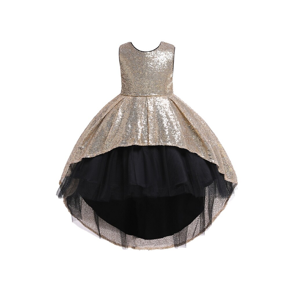 childrens gold sequin dress