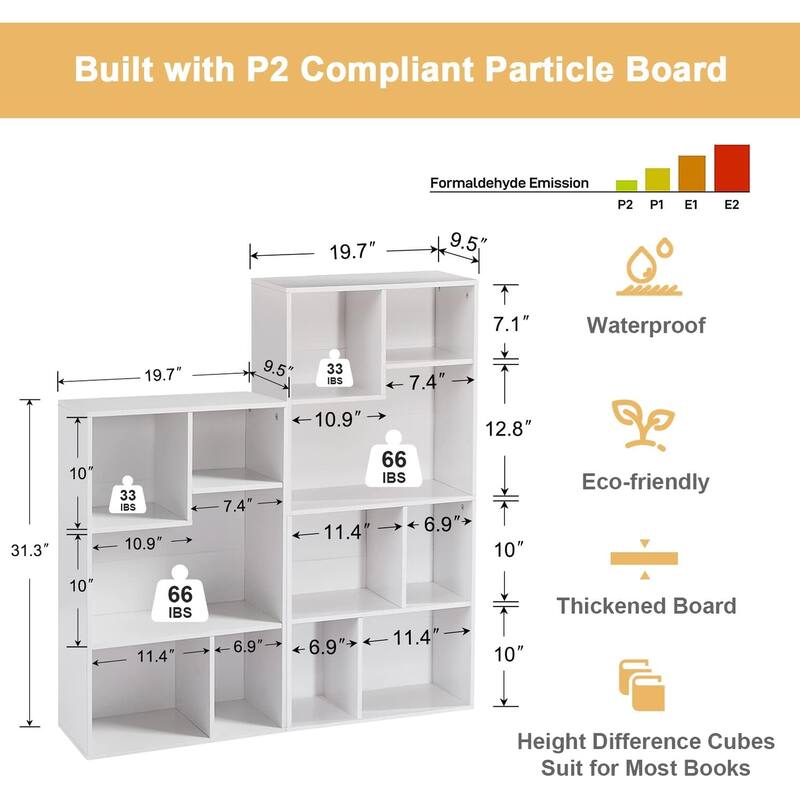 VECELO Wide Wood Organizer Bookcase Sets