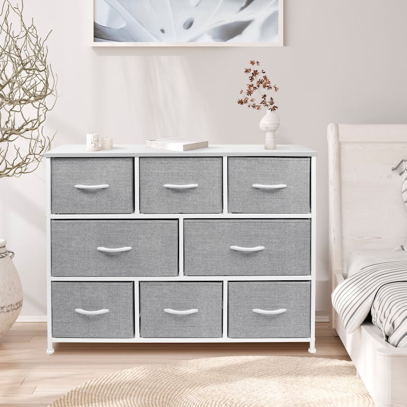 Dresser w/ 8 Drawers Furniture Storage Chest for Clothing Organization