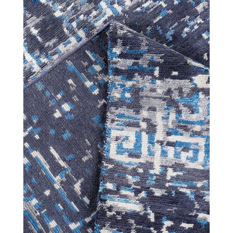 Modern One-of-a-Kind Hand-Knotted Area Rug - Gray, 9' 1" x 11' 10" - 9' 1" x 11' 10"