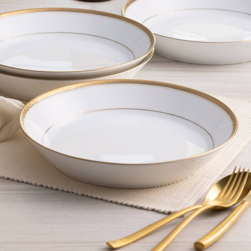 Charlotta Platinum Set of 4 Coupe Dinner Bowls, 9-3/4", 43 oz.