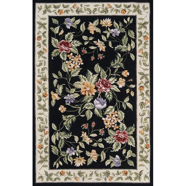 Shop Momeni Spencer Hand Hooked Wool Black Area Rug 5 X 8 Overstock 23385951