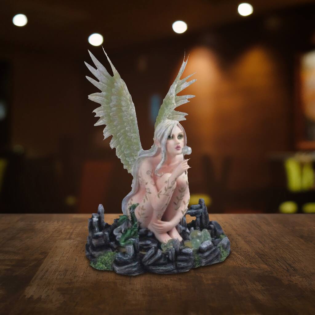 ICE ARMOR 13"H Earth Fairy Blowing Bubbles Figurine