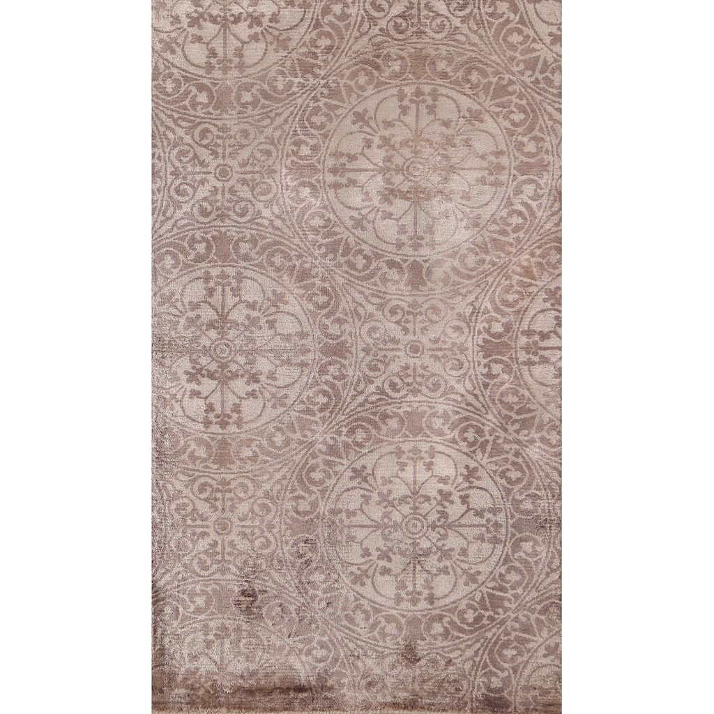 All-Over Geometric Modern Indian Accent Rug Handmade Wool Carpet - 2'0"x 3'9"