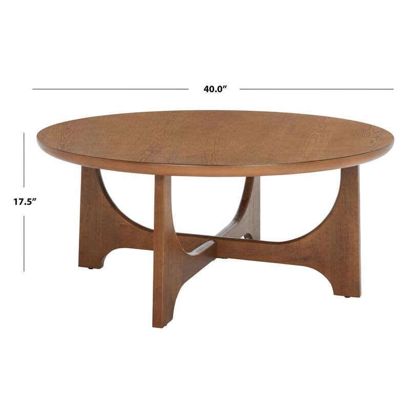 SAFAVIEH Couture Sasha Wood Round Coffee Table - 40 in. W x 40 in. D x 18 in. H