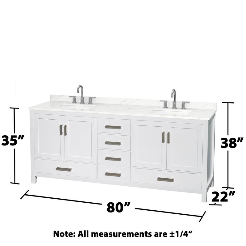 Wyndham Collection WCS141480D-QTZ-US3M24 Sheffield 80" Free Standing