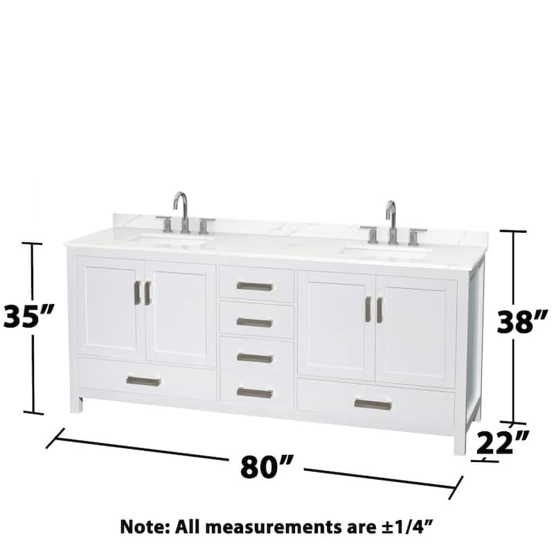 Wyndham Collection WCS141480D-QTZ-US3MXX Sheffield 80" Free Standing