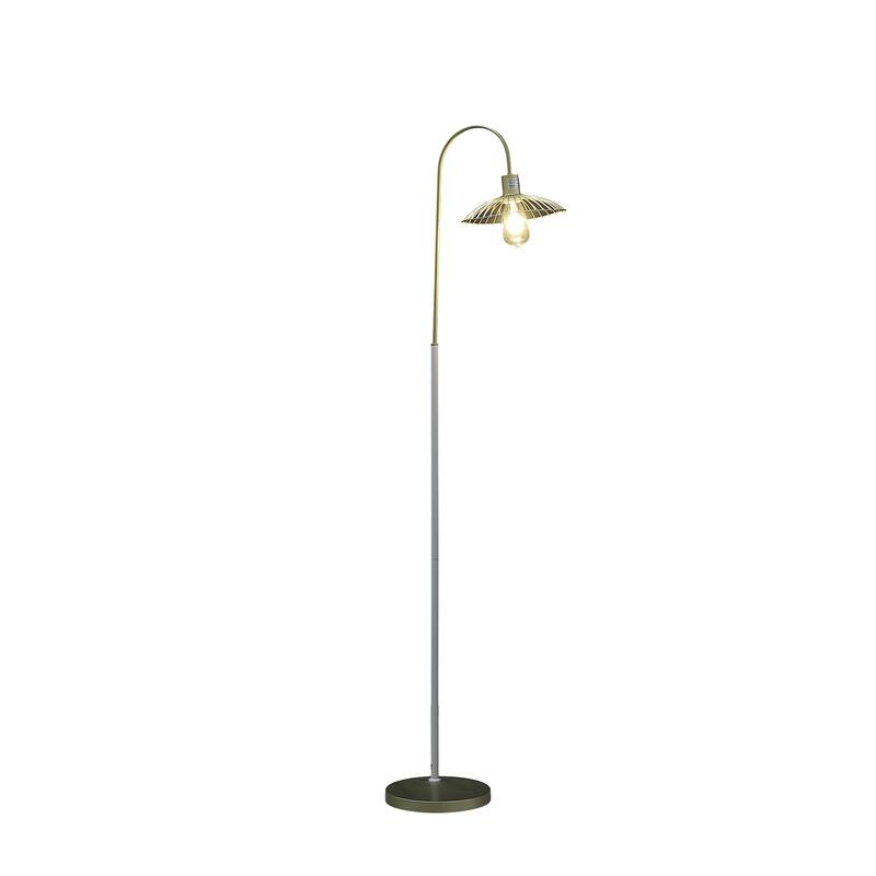 HomeRoots 64" Gold and Arched Floor Lamp With Metal Cage Shade - 10