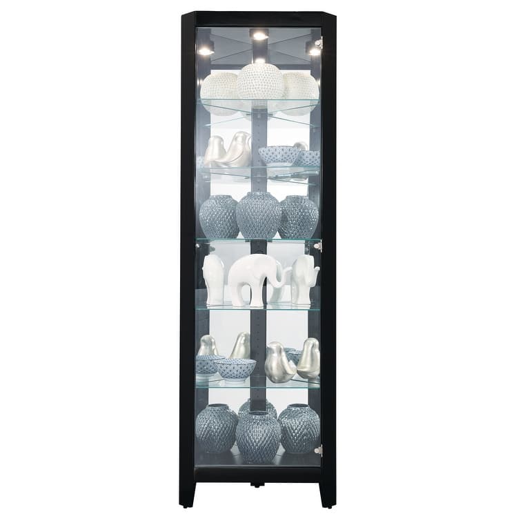 Howard Miller Tamsin III 6-shelf Black Corner Curio Cabinet