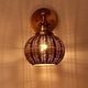 preview thumbnail 12 of 10, Brass Globe Rattan 1-Light Wall Sconce Wall Light