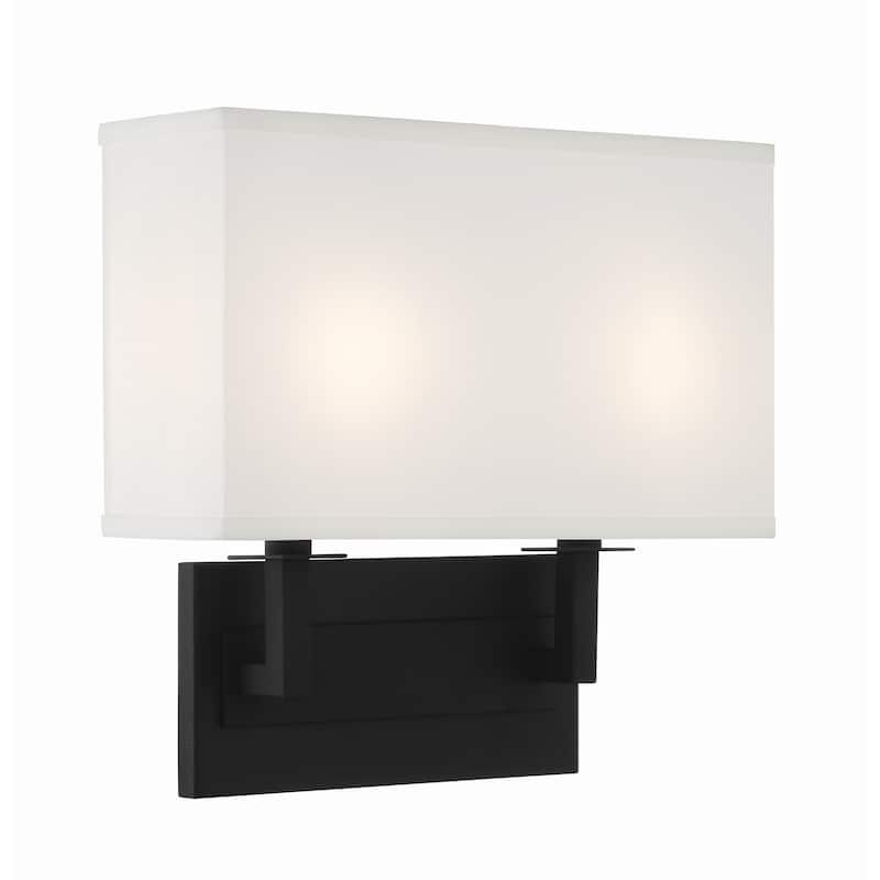 Durham 2 Light Black Forged Sconce - 12.75"W x 12.25"H x 3.75"D
