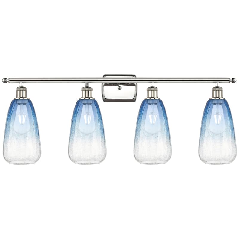 Innovations Lighting 516-4W-14-36 Brookhaven Almond Vanity Brookhaven - Polished Nickel / Sapphire Blue