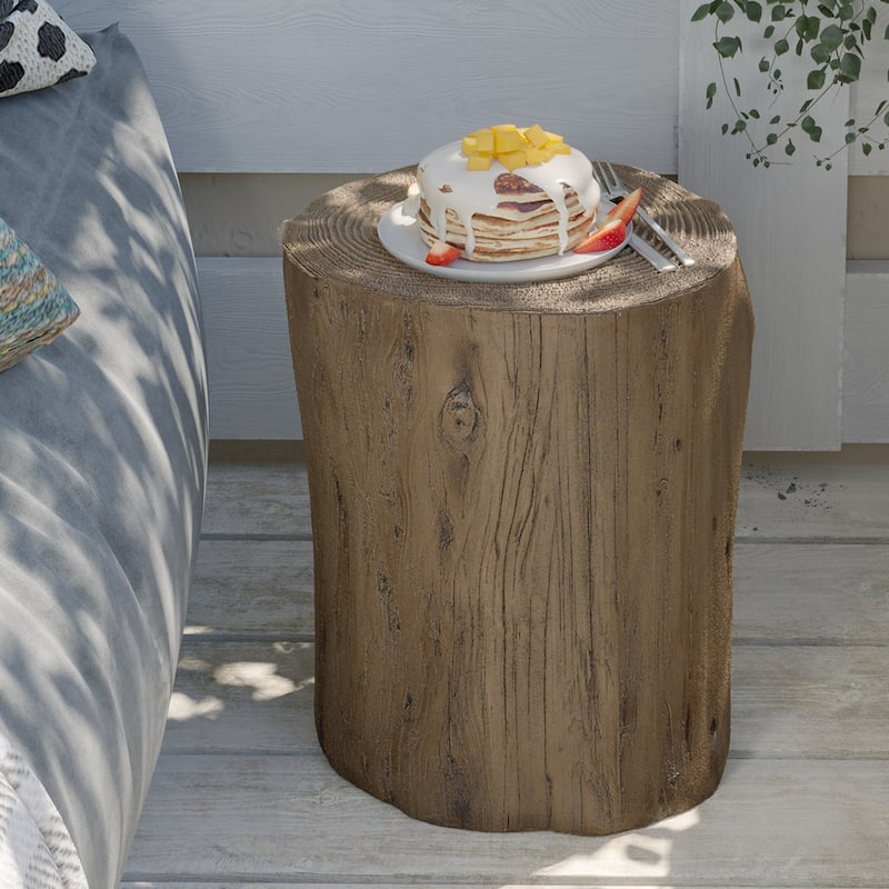 VENTOPYR MGO Faux Wood Tree Stump Cylinder Side Table - 1pc