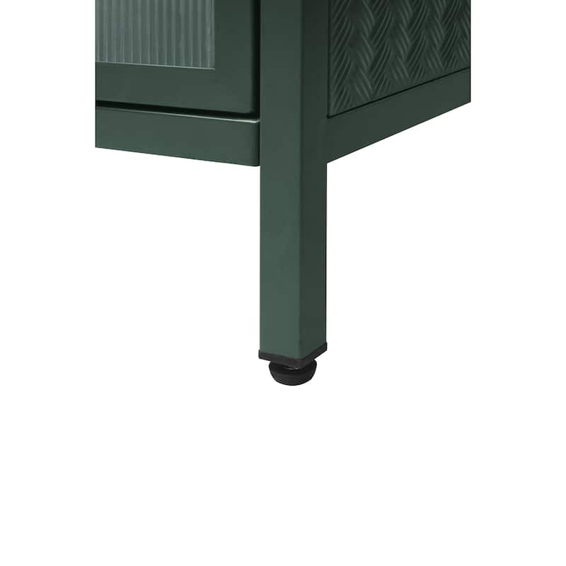 2 Doors Metal Storage Cabinet,Display Cabinet with Glass Doors,Metal Kitchen Sideboard Buffet Cabinet,Glass Storage Cabinet
