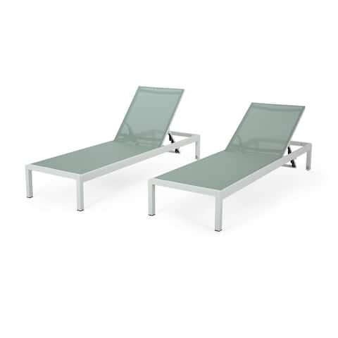 Cape Coral Outdoor Aluminum Chaise Lounge (Set of 2) by Christopher Knight Home