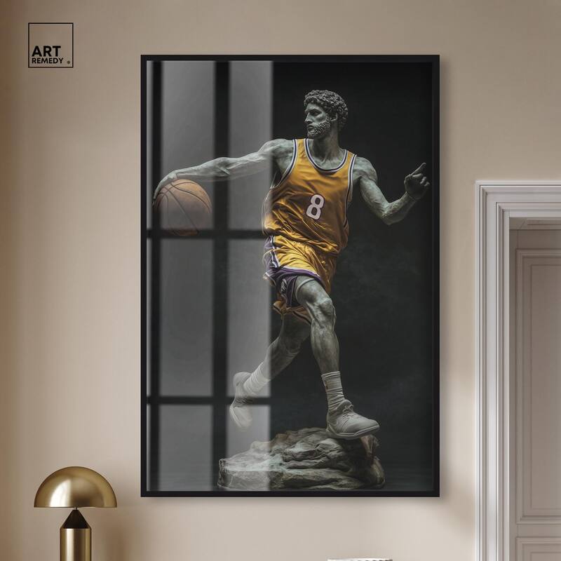 Basketball Yellow Uniform Shadowbox by Art Remedy