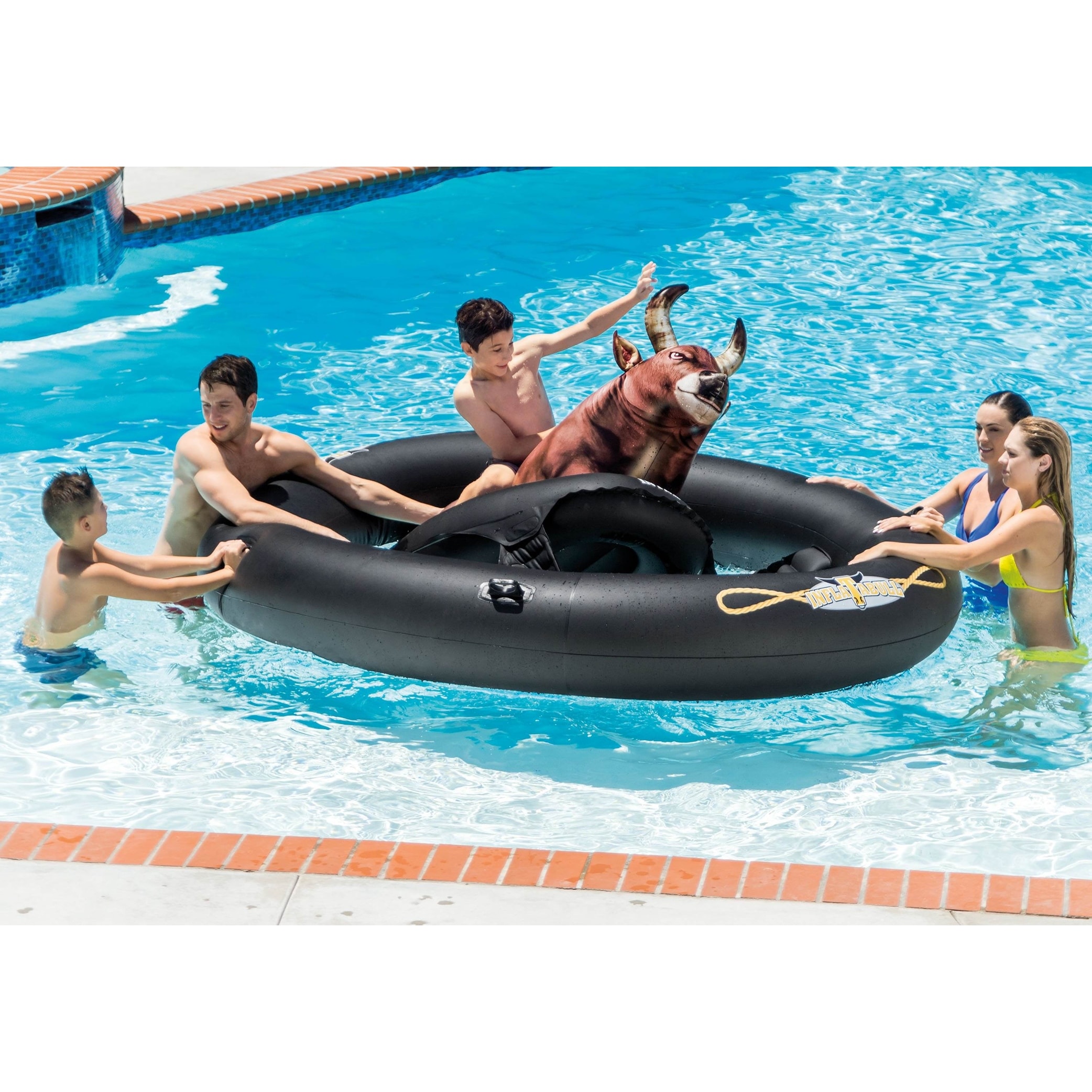Intex giant inflatabull bull riding inflatable pool float clearance
