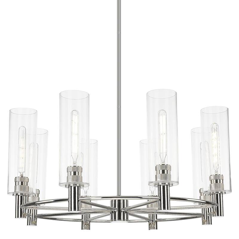 Innovations Lighting 434-8CR-15-32 Crown Point Chandelier Crown Point - Polished Nickel / Clear
