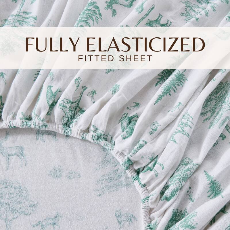 Linery & Co. Turkish Cotton Double-Brushed Christmas Flannel Bed Sheet Set