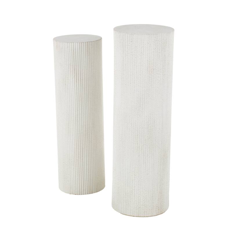 Wood Handmade Pedestal Table - Set of 2 Brown, Black or White - Roche River Decor