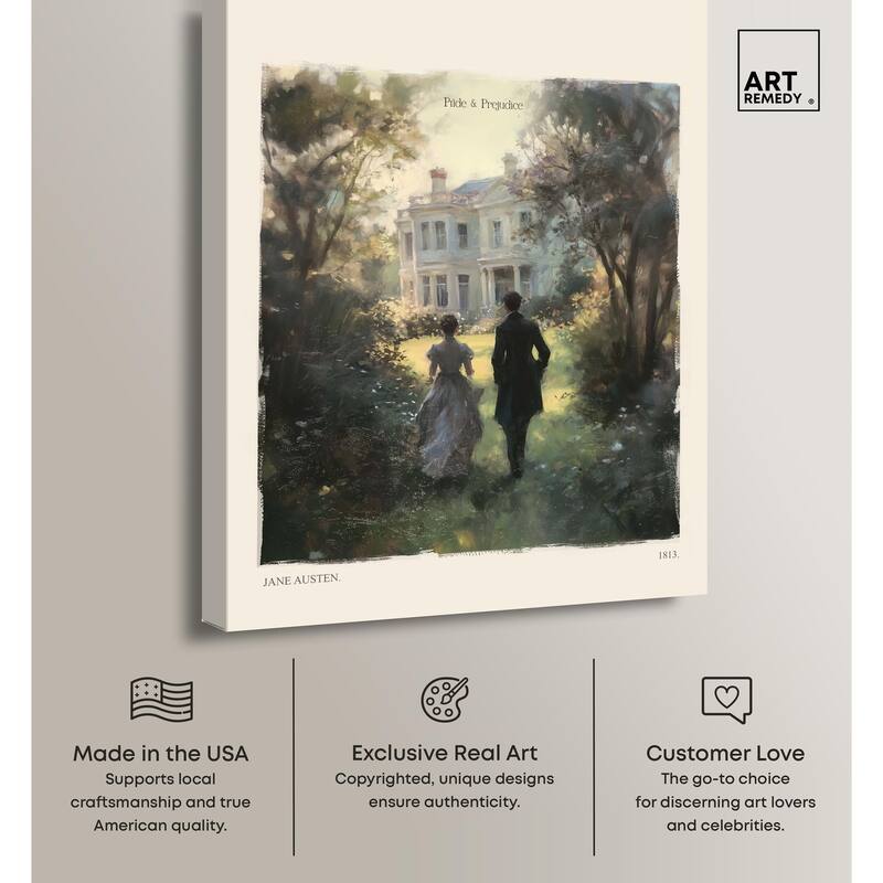 Pride and Prejudice Scene Canvas by Art Remedy, Gallery Wrapped