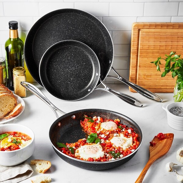Henckels Capri Notte Granitium Fry Pan Set, 3 Piece - Grey - 3-pc