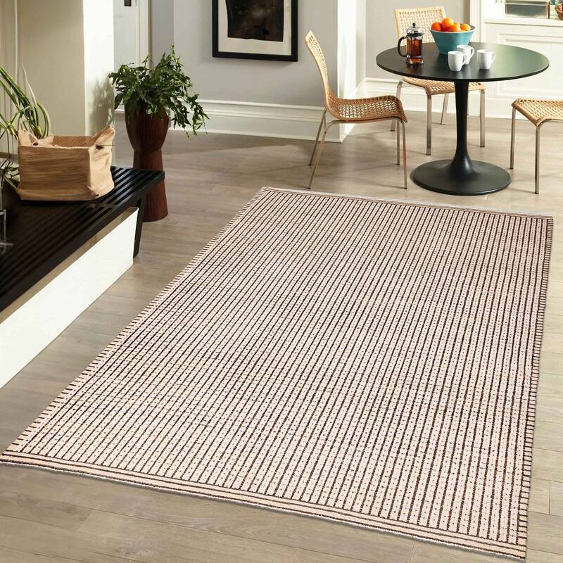 ECARPETGALLERY Hand-knotted Pak Finest Marrakesh Ivory Wool Rug - 8'1 x 10'2