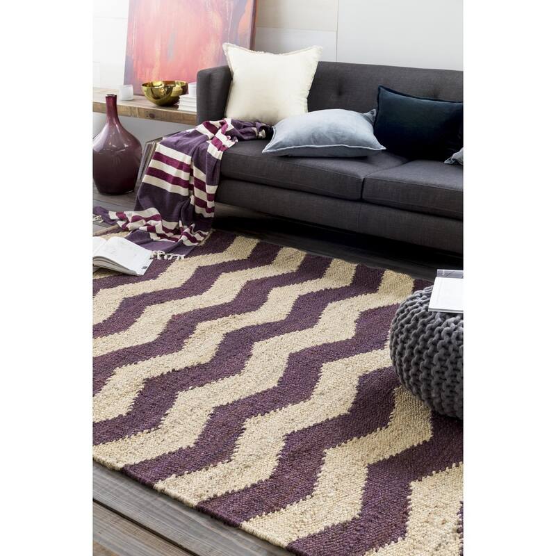 Hand-Woven Henry Natural Jute Chevron Rug