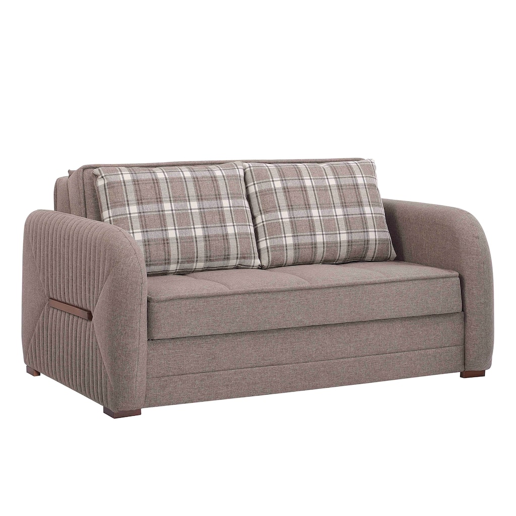Collection Upholstered Convertible Loveseat With Storage