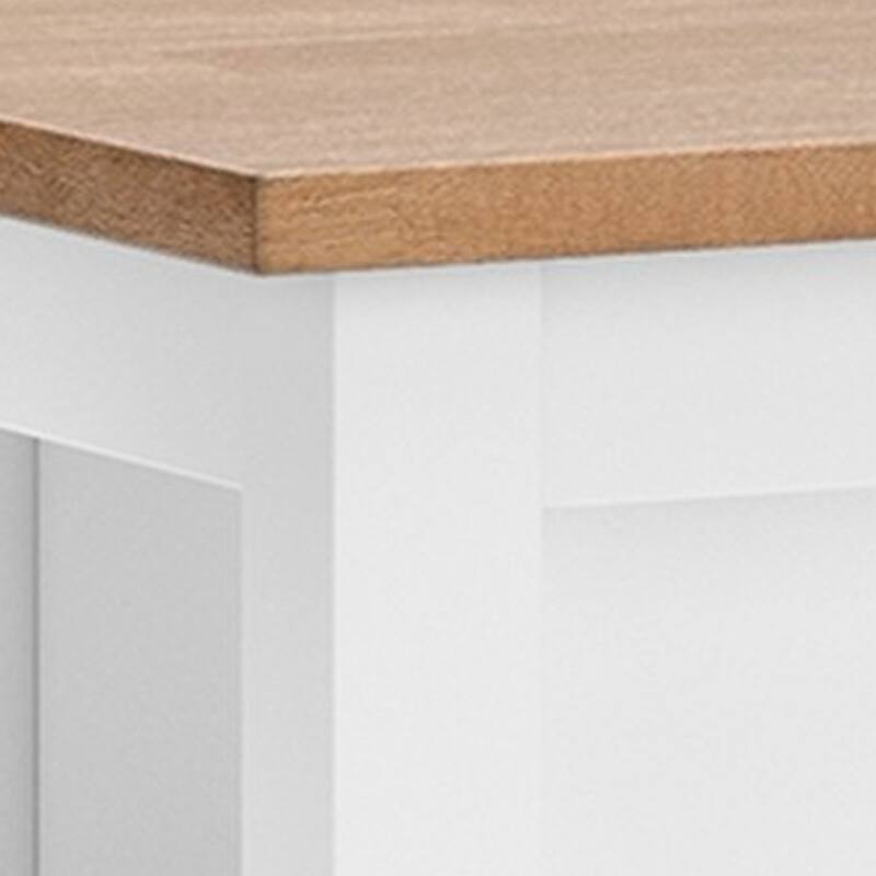 Gasy Counter Height Dining Table, 60 Inch White Brown Mango Wood