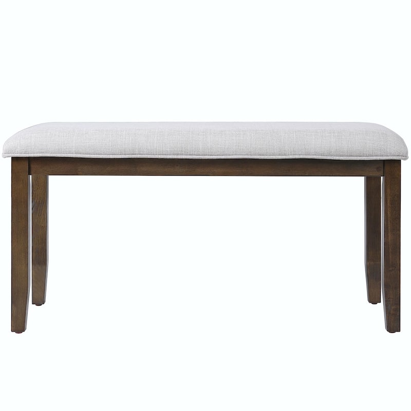 Modern Storage Bench with Solid Wood Leg, Linen Upholstered