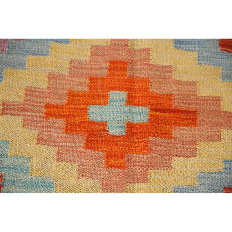 Southwestern Kilim Oriental Accent Rug Hand-Woven Wool Carpet - 3'2"x 5'0"