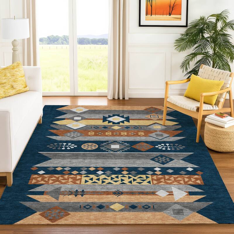 Machine Washable Indoor/ Outdoor Global Tuca Chantille Rug