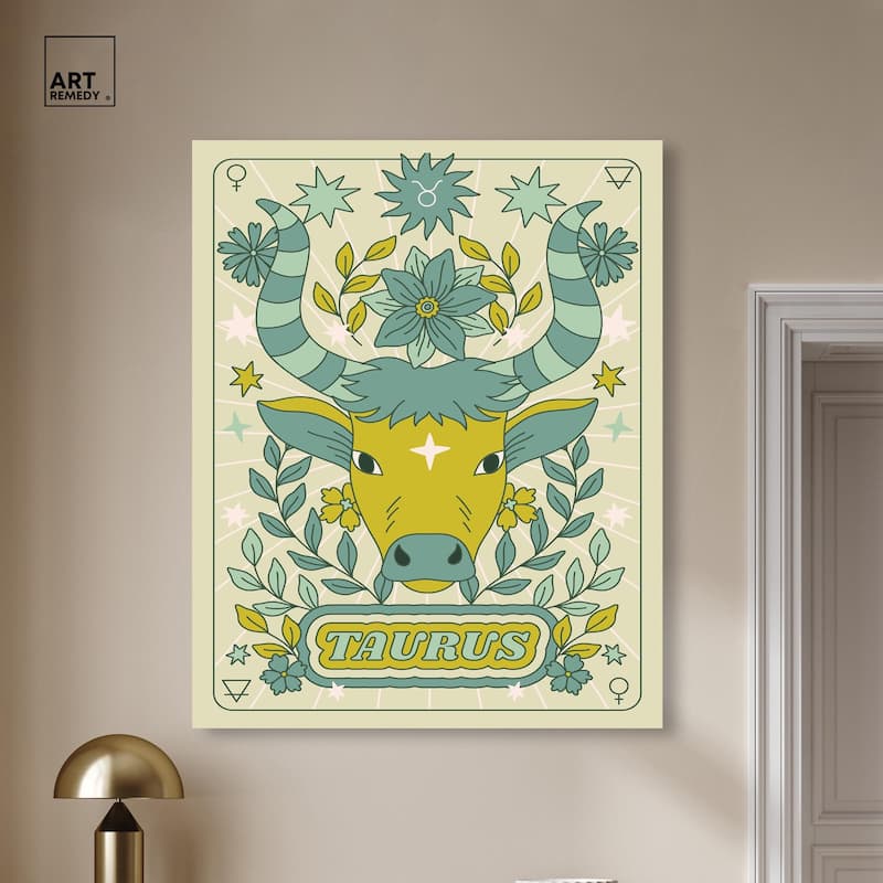 Taurus Stars Card Canvas by Art Remedy, Gallery Wrapped