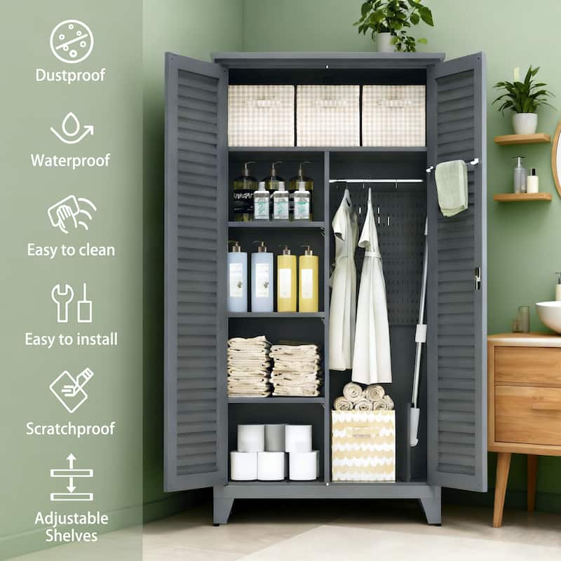 Rossetta 73'' Tall Premium Wall-Mountable design Metal Tool Storage Cabinet with Ample Storage Space