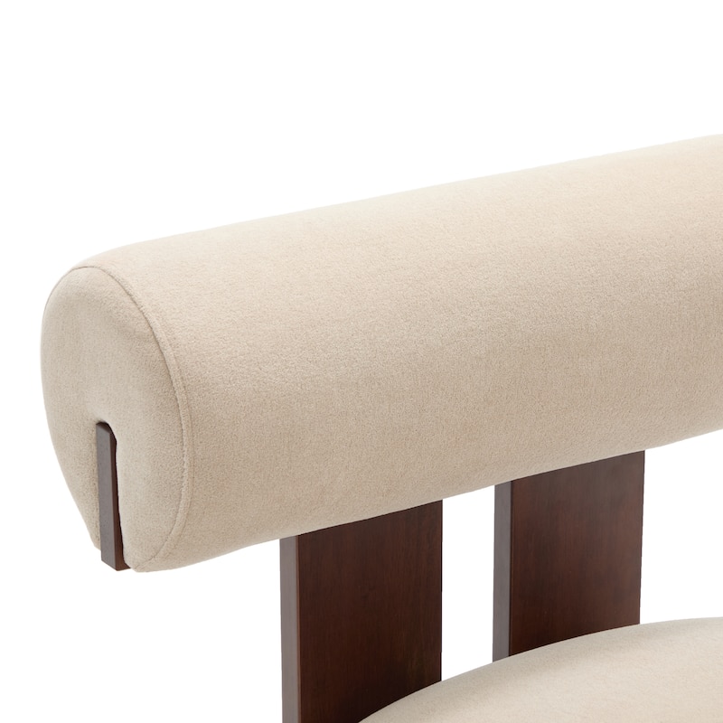 Christopher Knight Home - Modern Velvet Solid Wood Accent Chair with Sculptural Design