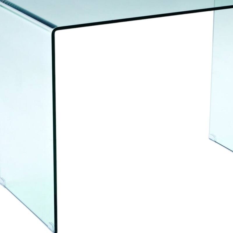 HomeRoots 43" Clear Glass Computer Desk