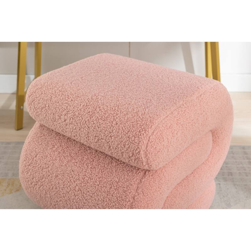 Teddy Fabric Ottoman Makeup Stool Footstool